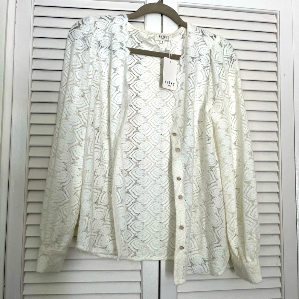 Lace button down shirt